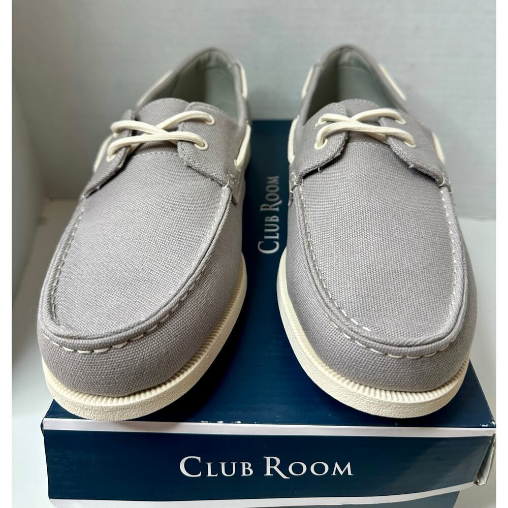 Club Room Mens Elliot Canvas Lifestyle Loafers Size 11.5M Grey NEW